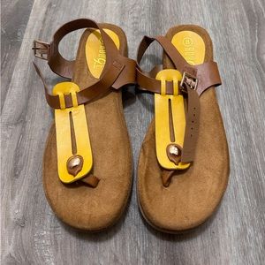 Tan and Yellow sandals